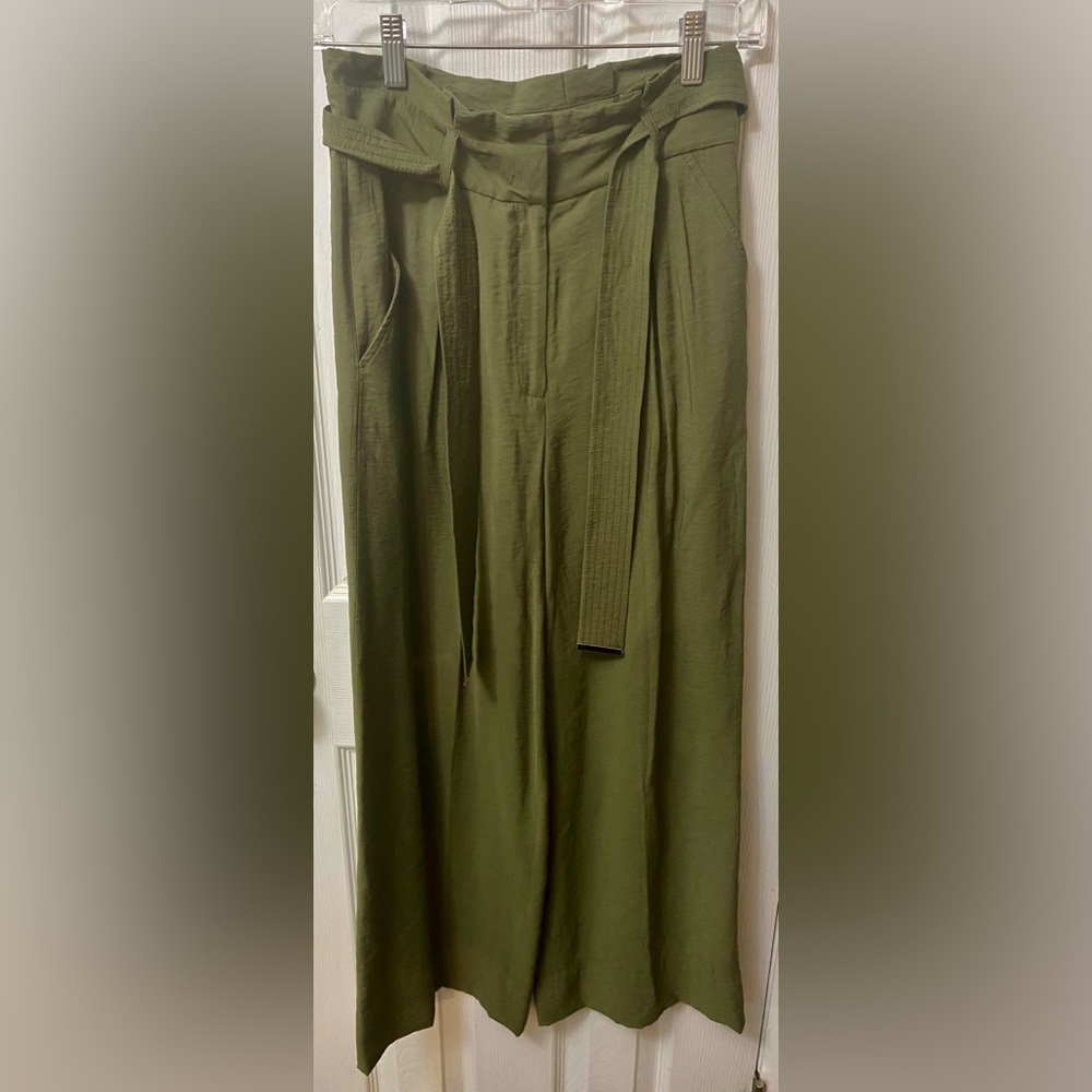 NTERMIX Matilda Paperbag Wide-Leg Pants in Army Green, 2, NWT - Picture 2 of 6